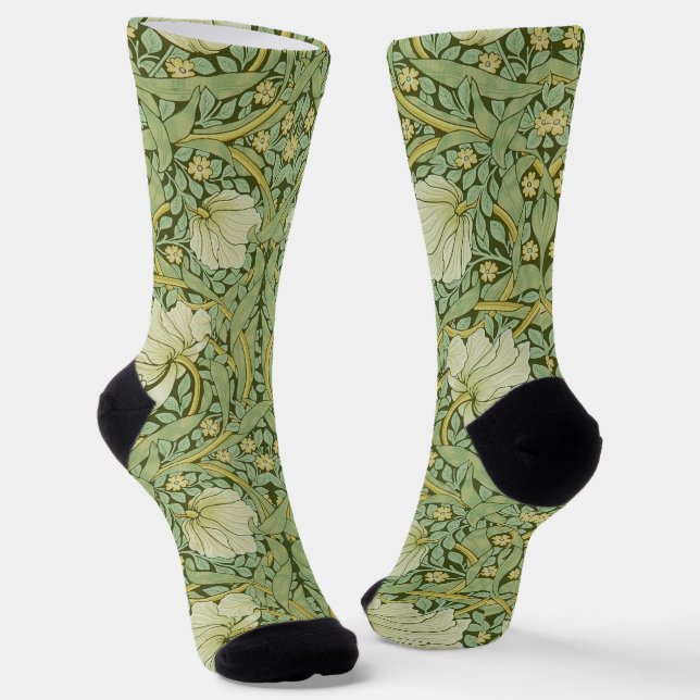 Chaussette William Morris Pimpernel Fond d'écran bleu Floral (Angulaire)
