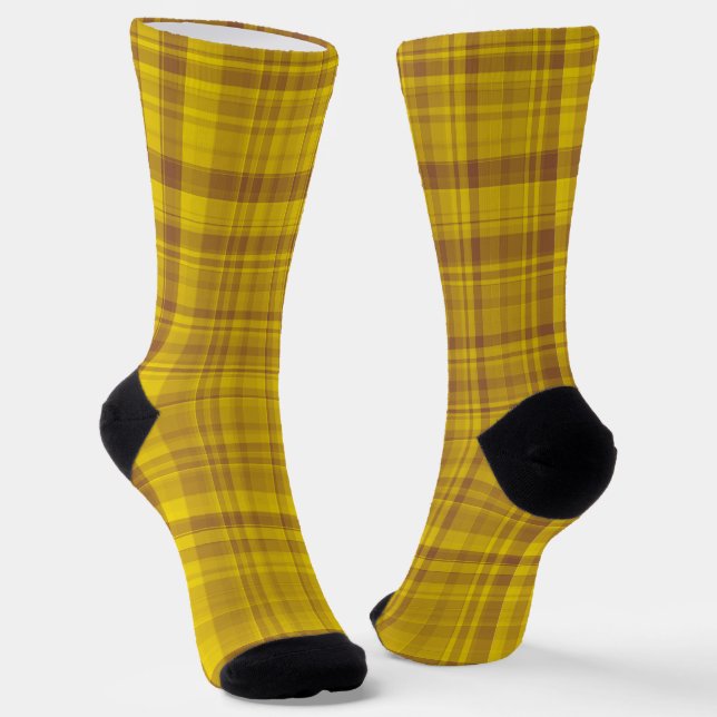 Chaussette Yellow Brown Plaid Pattern (Angulaire)
