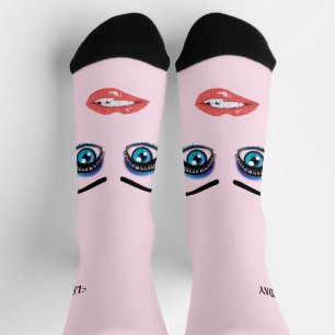 Chaussette Yeux et lèvres des femmes