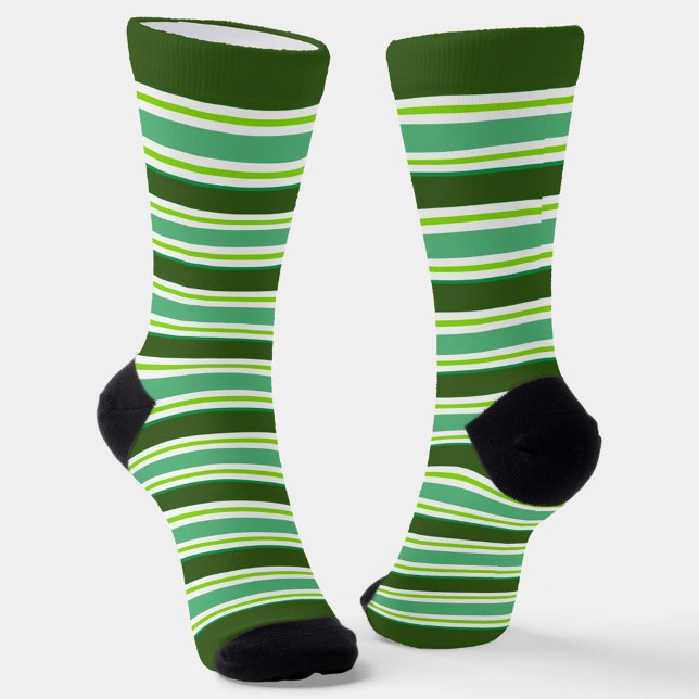 Chaussette Yikes! Green Stripes! All-Over-Print Socks (Créateur téléchargé)