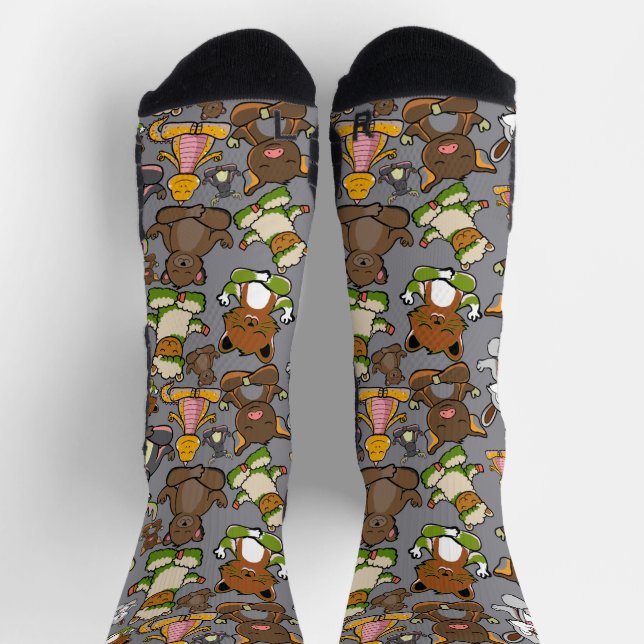 Chaussette Yoga pose motif | Yoga motif sans soudure 61 bande (Haut)