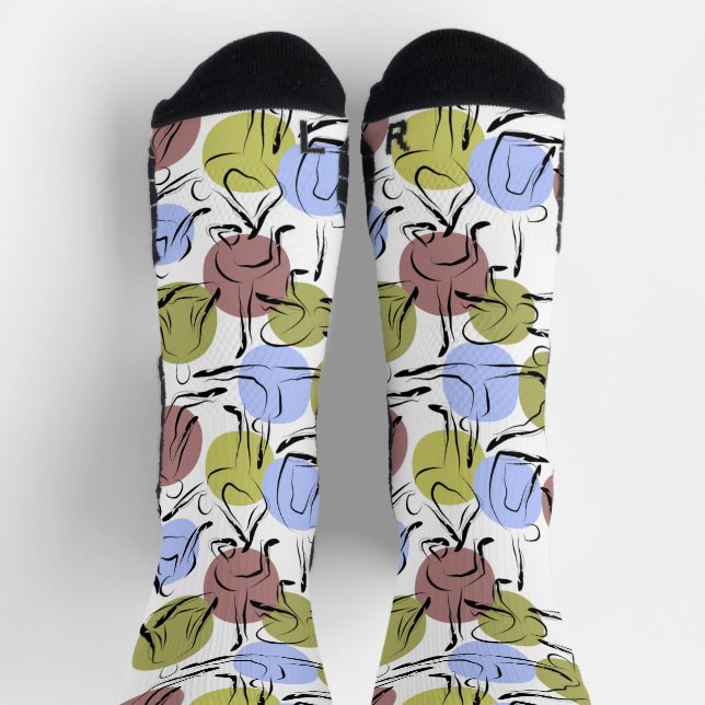 Chaussette Yoga pose motif | Yoga sans couture motif 25 Show (Haut)