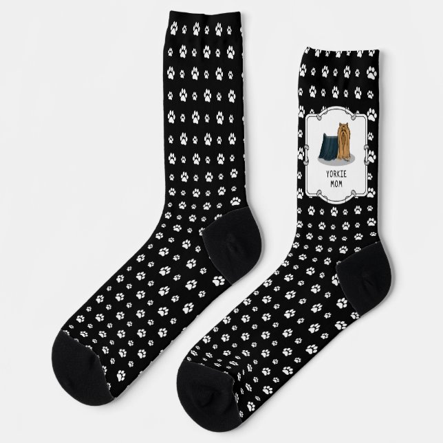 Chaussette Yorkie Maman (Yorkshire Terrier Maman) Mignonne Ma (Gauche)