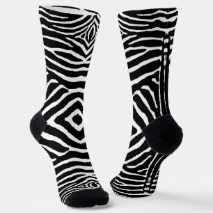 Chaussette Zèbre en noir et blanc