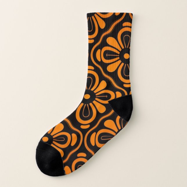 Chaussettes à fleurs orange (Droite intérieur)