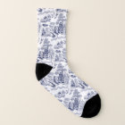 Chaussettes bleues bleues et blanches de saule de