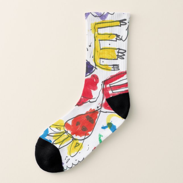 Chaussettes d'art basquiat de Charlotte (Gauche - extérieur)