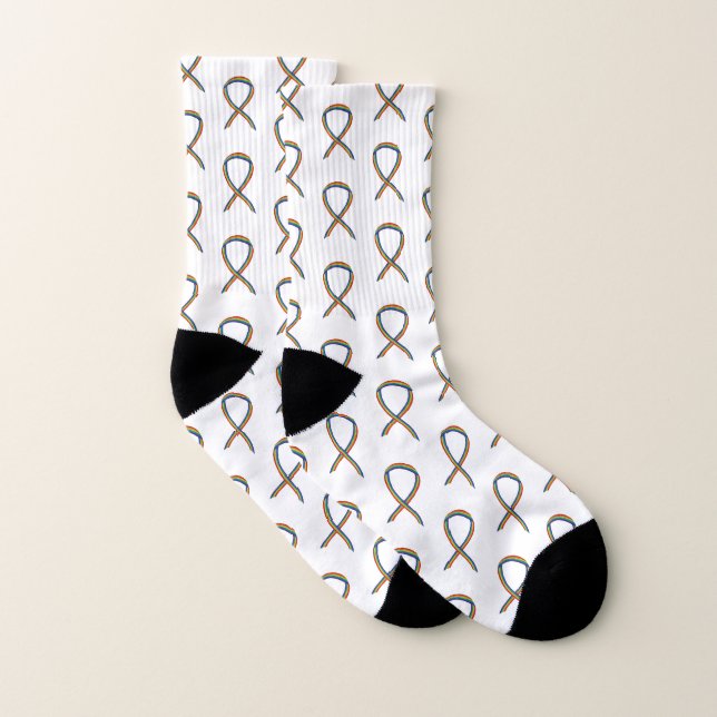Chaussettes d'art personnalisées Rainbow Awareness (Paire)