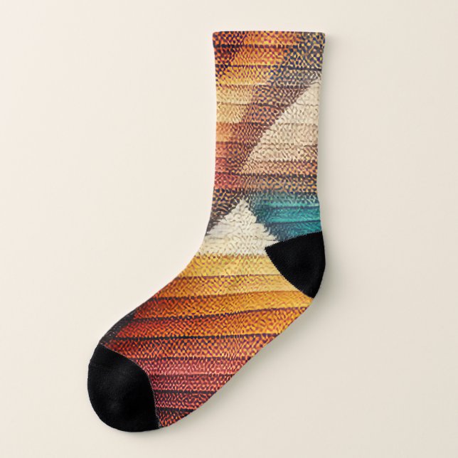 Chaussettes design motifs tissées (Gauche - extérieur)
