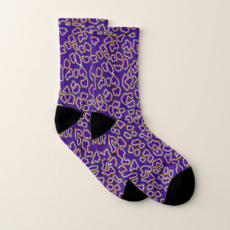 Chaussettes en or violet inspirées par le léopard