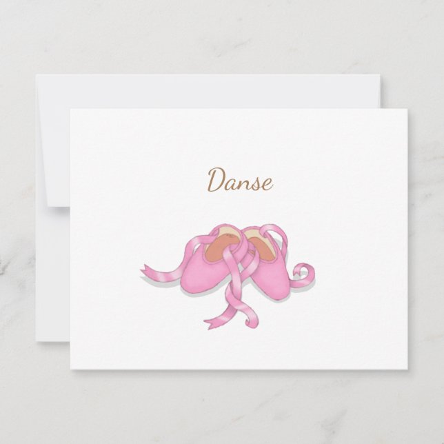 Chaussons de ballet rose mignonne Carte de note Da (Devant)