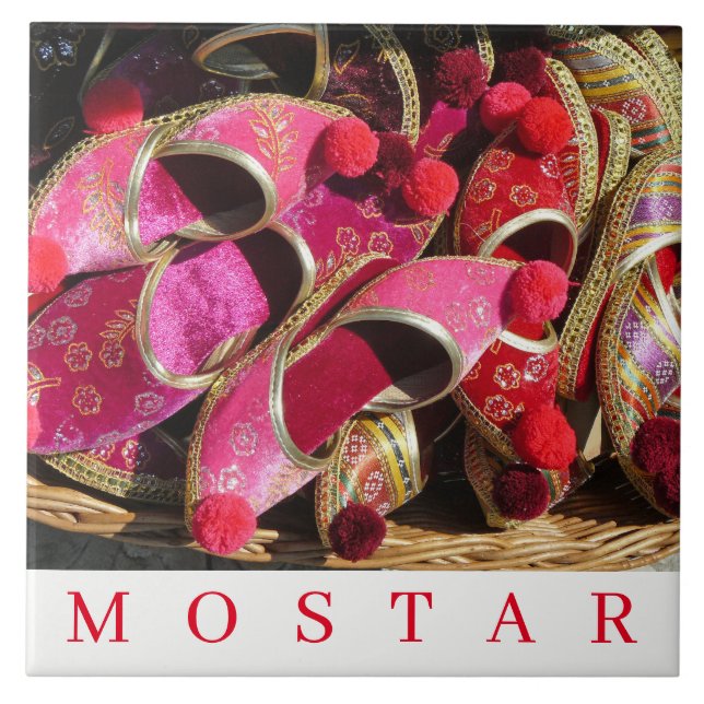 Chaussons souvenir Mostar carreaux céramique (Devant)