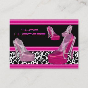 Chaussure Carte de visite noir rose brillant