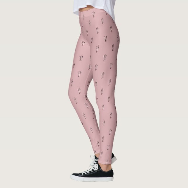 Chaussure de ballet rose Leggings répétés (Gauche)