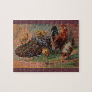 Chaussure de Pâques et poupées Grande pièce Puzzle