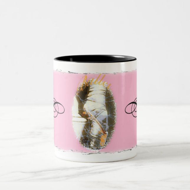 Chaussure de Pointe de ballet avec la tasse rose (Centre)