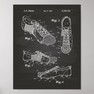 Chaussure de soccer 1980 Art breveté - Tableau noi
