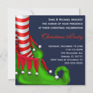 Chaussure Elf Moderne Noël Invitation