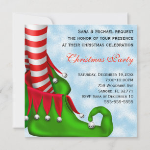 Chaussure Elf Moderne Noël Invitation