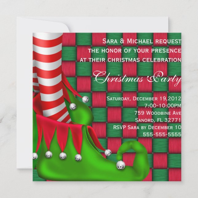 Chaussure Elf Moderne Noël Invitation (Devant)