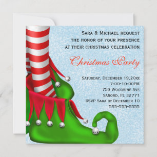 Chaussure Elf Moderne Noël Invitation