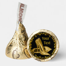 Chaussure haute talon en or noir Hershey Kisses