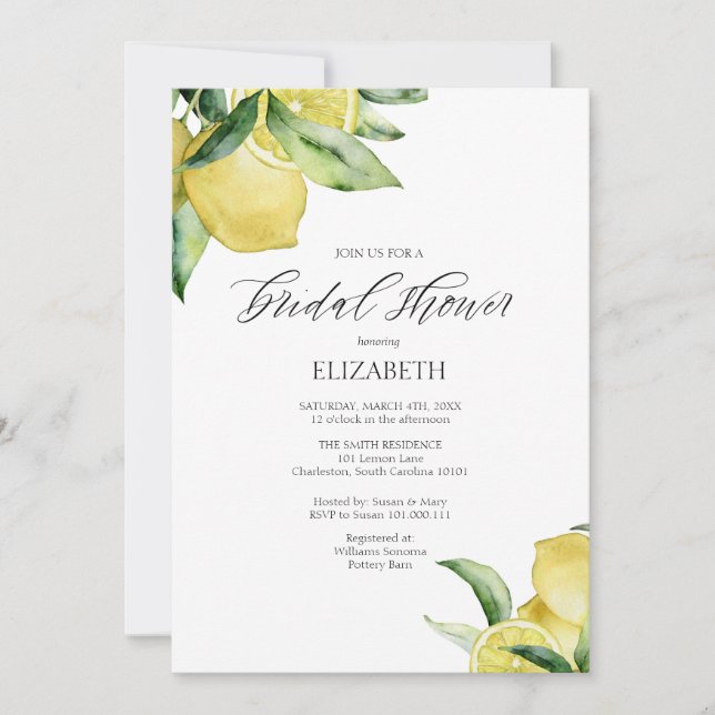 Chaussure nuptiale Lemons Invitation Aquarelle (Devant)