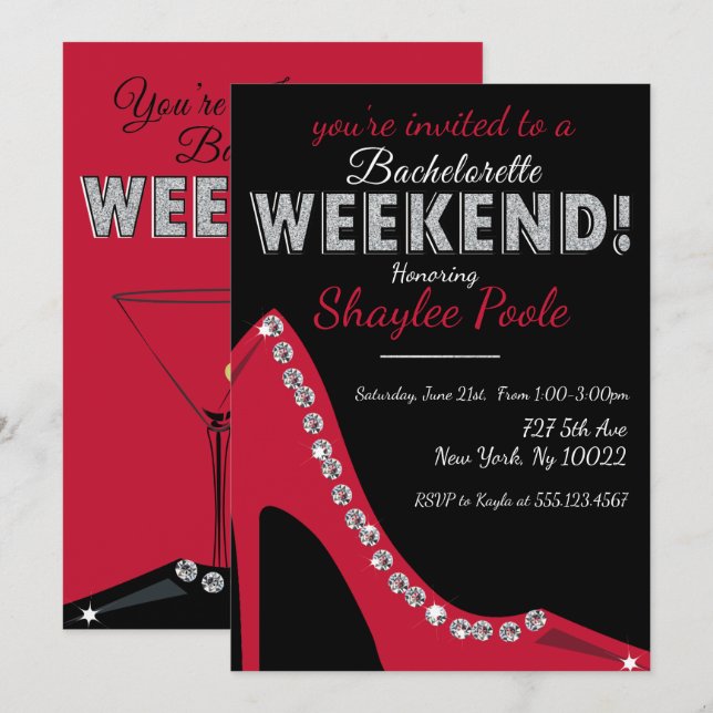 Chaussure scintillante, invitations de partie de (Devant / Derrière)