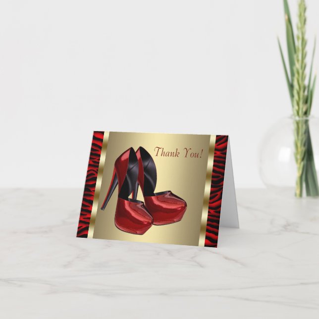 Chaussures à talon élevé Rouge Zèbre Merci Cartes (Devant)