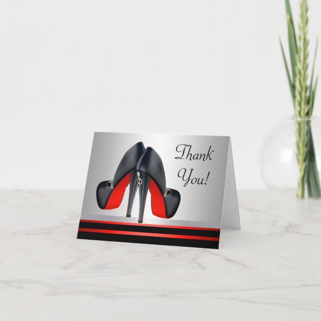 Chaussures à talon rouge et noir Merci Cartes (Devant)