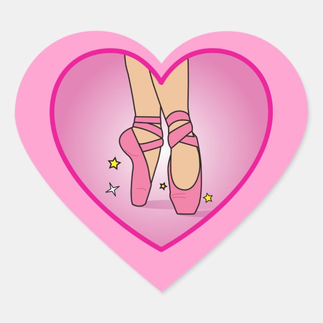 Chaussures Ballerina : Coeur sur Sticker Coeur (Devant)
