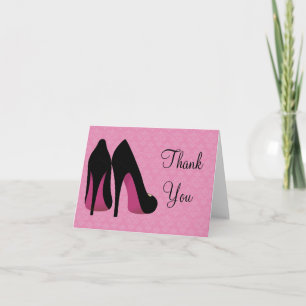 Chaussures Damas rose et noir Carte de remerciemen