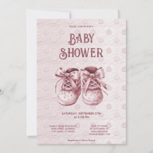 Chaussures de bébé rose Baby shower Invitation