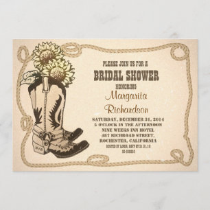 chaussures de cowboy invitation rustique nuptiale