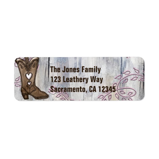 Chaussures de cowgirl rose rustique mignonnes pour (Devant)