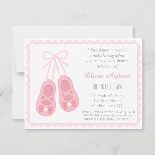 Chaussures de fille mignonne Ballerina Invitations (Devant)