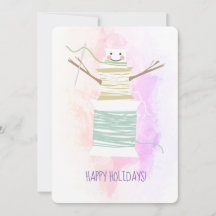 Chaussures de fils à coudre snowman carte de Noël