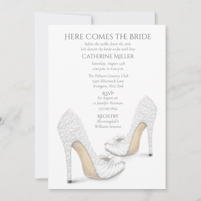 Chaussures de mariée en dentelle Invitation à la d (Devant)