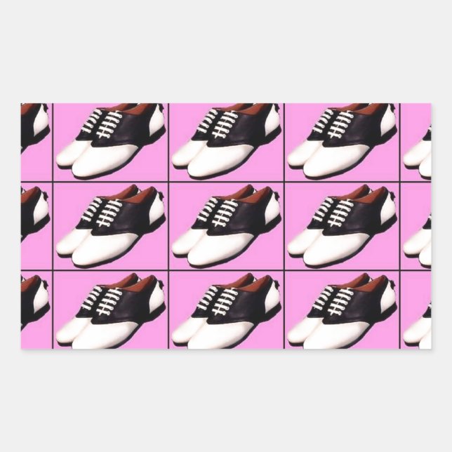 Chaussures de selle 1950 Stickers Rectangle (Devant)