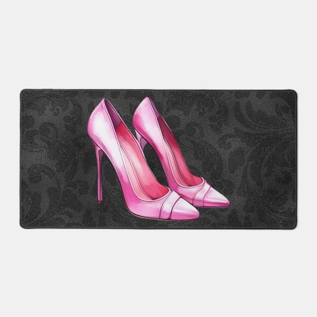 Chaussures en talons roses Mat de bureau (Recto)