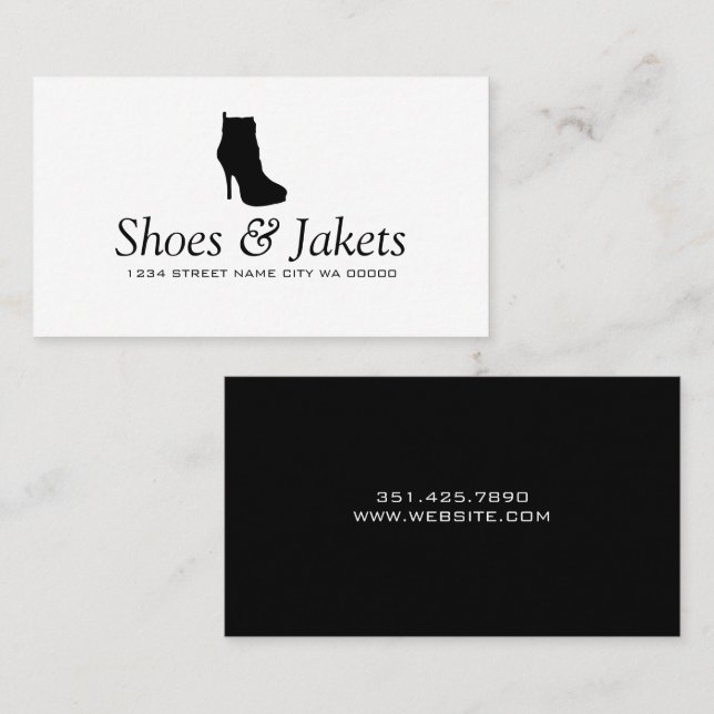 Chaussures, Manteaux, Réparer Shop Carte de visite (Devant / Derrière)