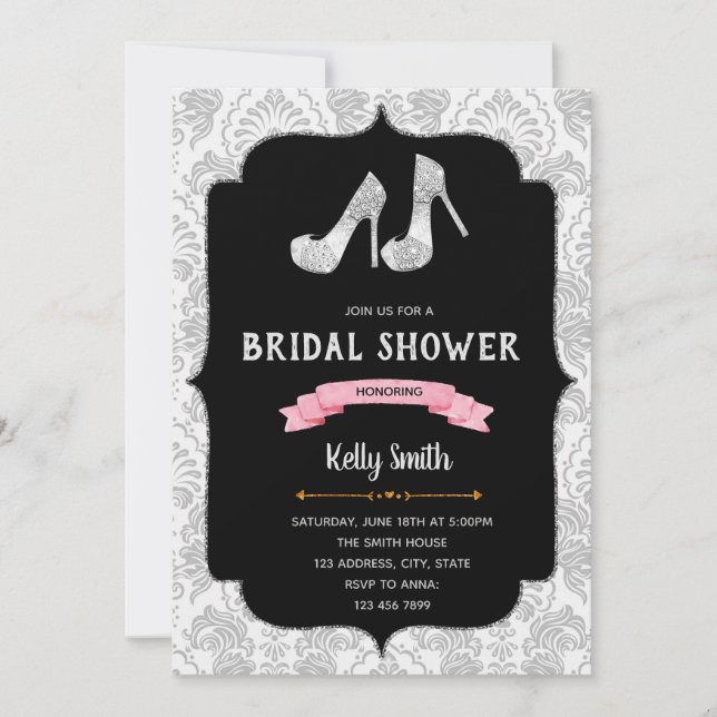 Chaussures nuptiale douche thème invitation (Devant)
