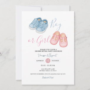 Chaussures pour bébé GENRE REVEAL Party Invitation
