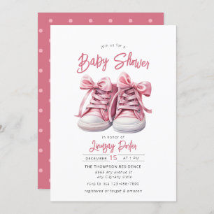 Chaussures pour bébés   Invitation Baby shower fil