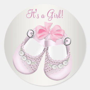 Chaussures pour bébés roses Stickers Baby shower r