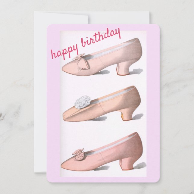 Chaussures Vintages rose Carte Anniversaire (Devant)