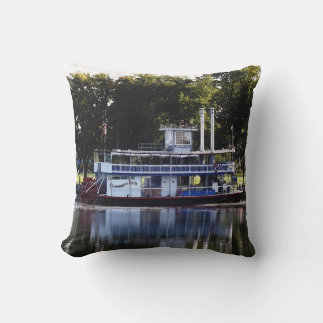 Chautauqua Belle on Lake Chautauqua Throw Pillow (Front)