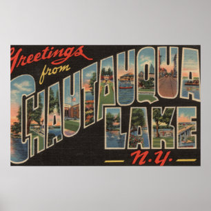 Chautauqua Lake - Large Letter Scenes Poster