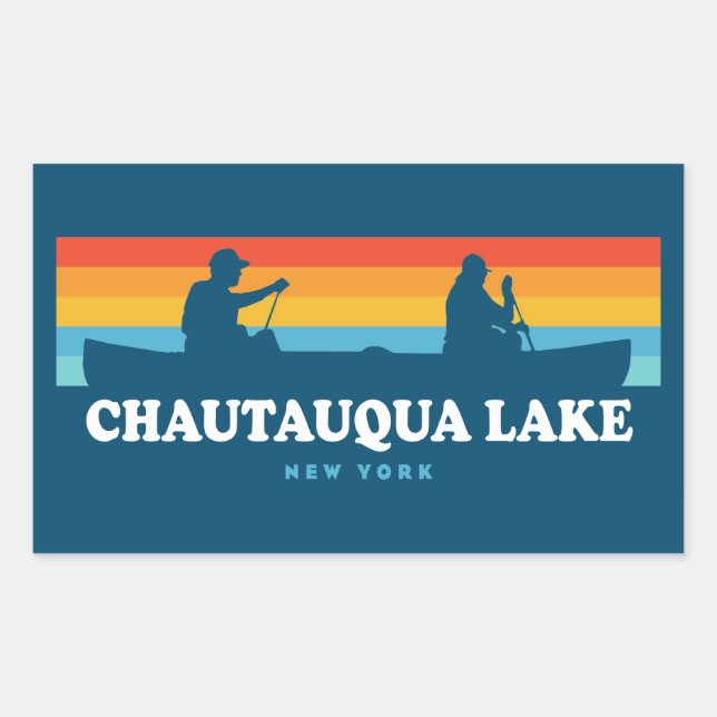 Chautauqua Lake New York Canoe Sticker (Front)