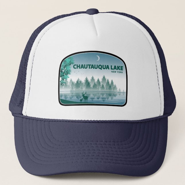 Chautauqua Lake New York Deer Trucker Hat (Front)